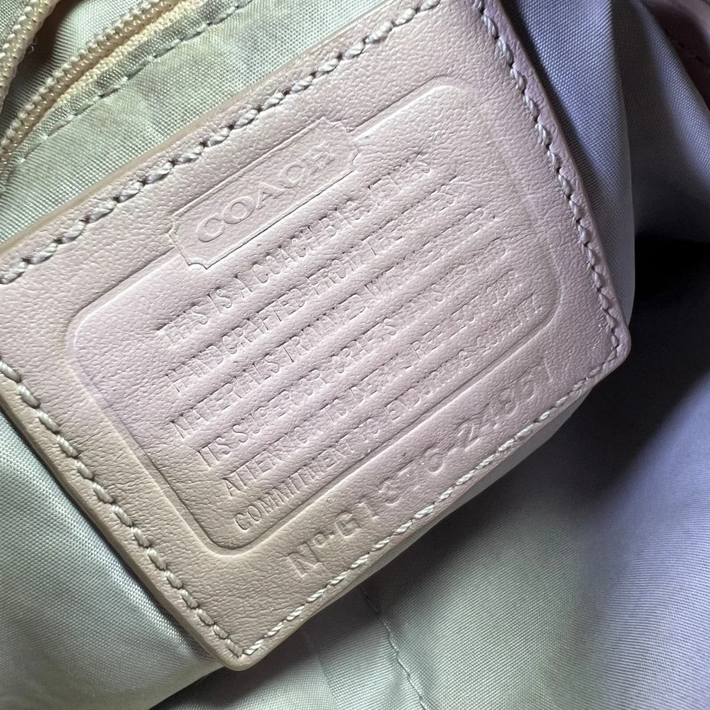 Coach Crossbody Bag Black Signature Jacquard Fabric Beige Leather Trim G1376